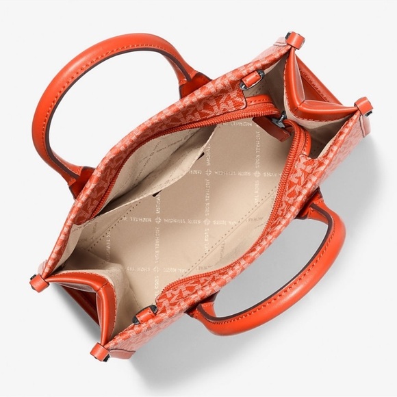 Michael Kors Mirella Small Ombré Signature Logo Crossbody Bag Red Clay - Picture 9 of 9